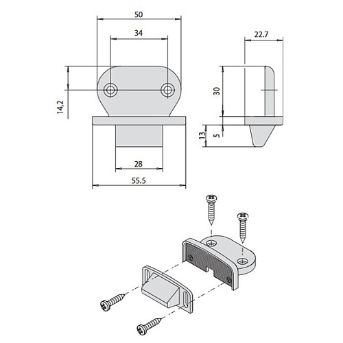 Зворотня планка CISA 07072.33 для дерев'яних та ПВХ дверей регульована - Фото №6