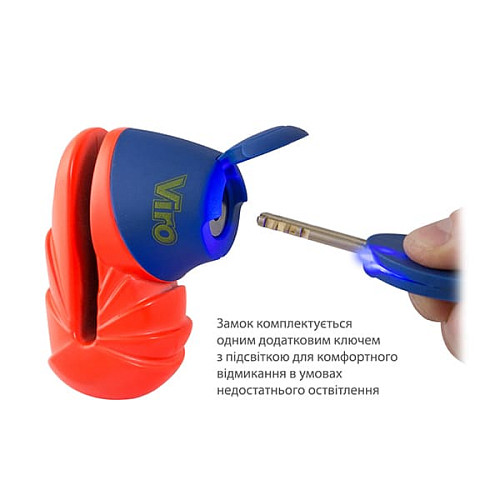 Замок для мотоцикла VIRO Moto Armadillo помаранчевий на гальмівний диск 3 ключа - Фото №3