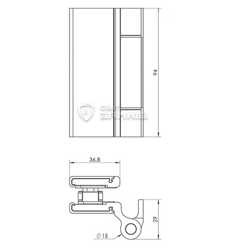 Завіс WALA WTA 8010441X для скляних дверей вузький срібний - Фото №8