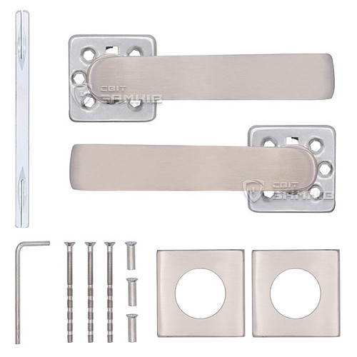 Ручки на розетте SHERLOCK SS 2115 нержавеющая сталь матовая - Фото №6