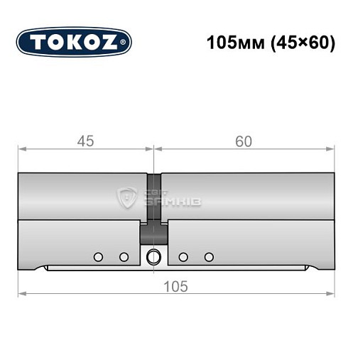 Циліндр TOKOZ Pro300 105 (45*60) нікель матовий - Фото №8