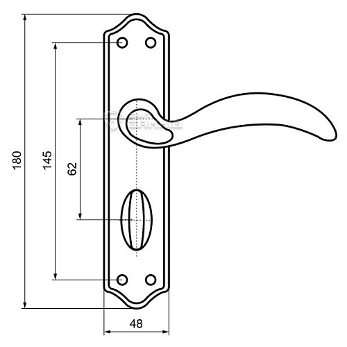 Ручки на планці Веst WC 62 нікель сатин - Фото №4