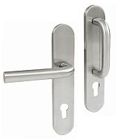 Ручки на планці AMIG мод.10PX+4PXB85 фіксована-натискна права нержавіюча сталь