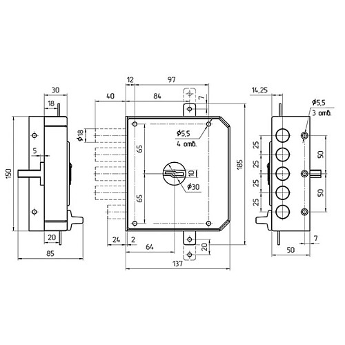 Замок накладний METTEM ЗН4 032.1.1 (BS64мм) (н) - Фото №6