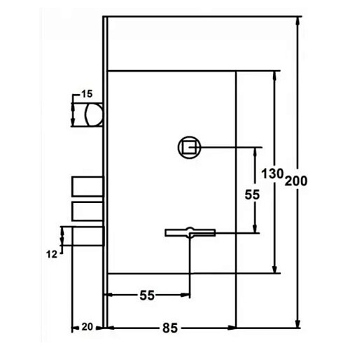 Механізм замка CLASS 008 (BS53,5*55мм) CP хром - Фото №4