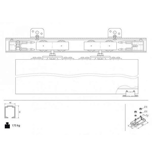 Раздвижная система KOBLENZ 0830 длина 3 м на 1 полотно до 175 кг - Фото №5