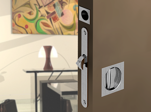 Комплект замка для розсувної системи VALCOMP 57x57 мм WC нікель - Фото №2