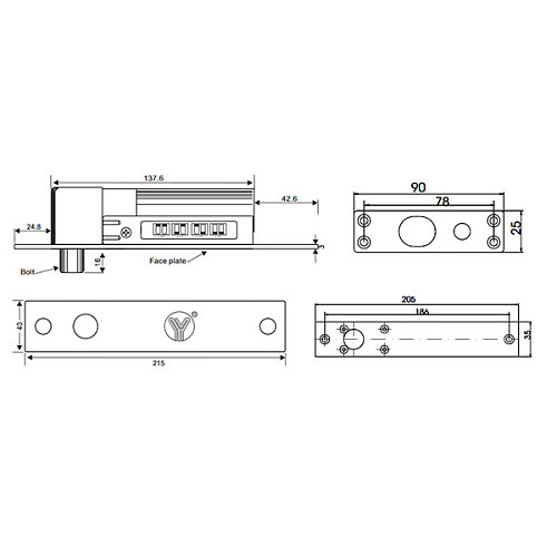 Электроригельный замок YLI YB-100S НО (без питания открытый) - Фото №4