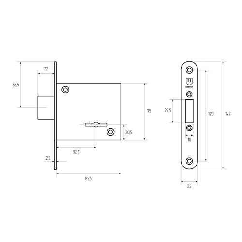 Механізм замка SHERLOCK 05.755-CMR (BS55мм) 3 ключа - Фото №5