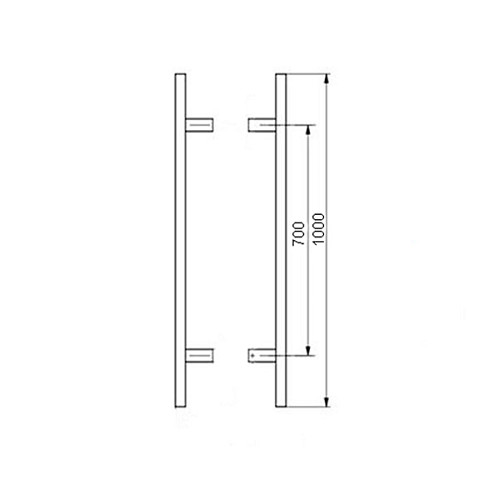 Ручка скоба PROFIT Manyas 1000/700.90 (комплект) труба 30 нержавіюча сталь глянцева - Фото №2