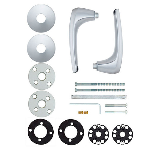 Ручки на розетте ABLOY Duetto 8/002 хром сатин - Фото №5