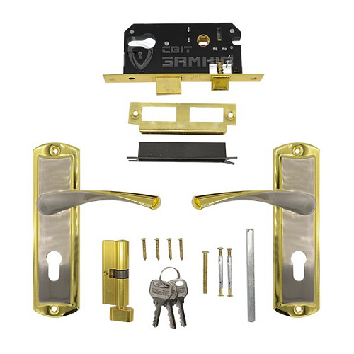 Комплект замка BAODELI 8541-32 (BS40*57мм) SN/GP никель/латунь - Фото №2
