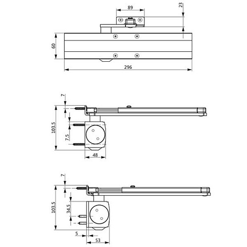 Дотягувач GU ОТS 536 STD до 150кг FIRE Коричневий - Фото №2