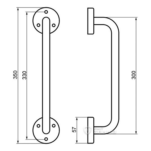 Ручка скоба АНТАБА 300 мм (половинка) коричневый - Фото №2