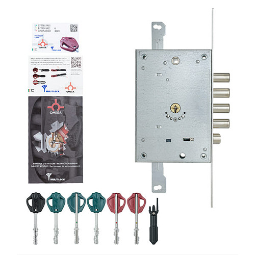 Механизм замка MUL-T-LOCK Omega OFMPB10328L VIP / 3in1 (BS65 * 85мм) хром полированный без об.планки - Фото №5