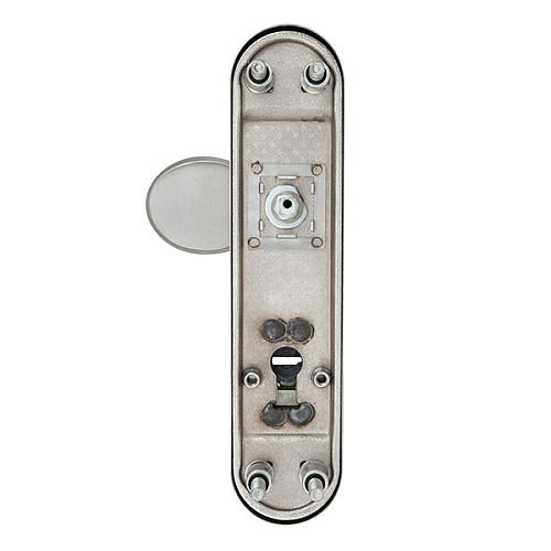 Ручки на планке с протектором ROSTEX Solid-Pro + F 90мм фиксированная-нажимная нержавеющая сталь матовая - Фото №2