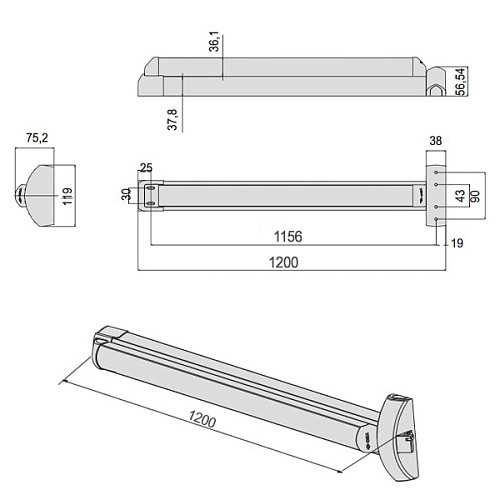 Антипаника CISA Fast Touch 59711.00 противопожарная врезная красный/черный - Фото №17