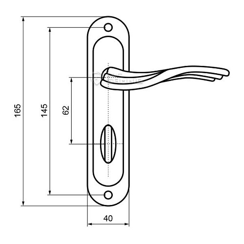 Ручки на планці KEDR 62.363-AL WC AB бронза - Фото №2