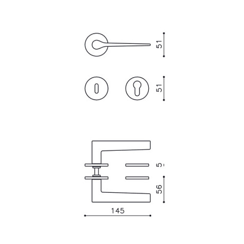 Ручки на розетте OLIVARI Lama L CO хром матовый - Фото №4