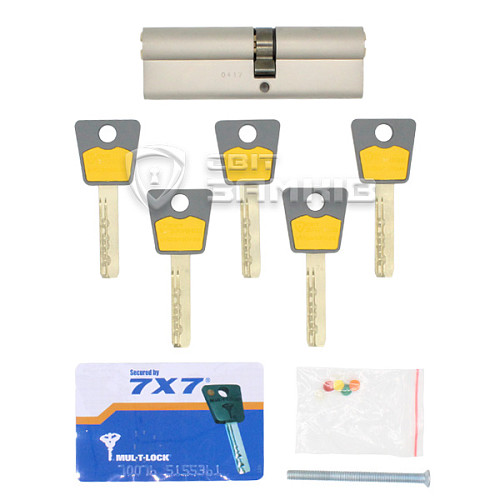 Цилиндр MUL-T-LOCK 7x7 80 (40*40) никель сатин - Фото №3