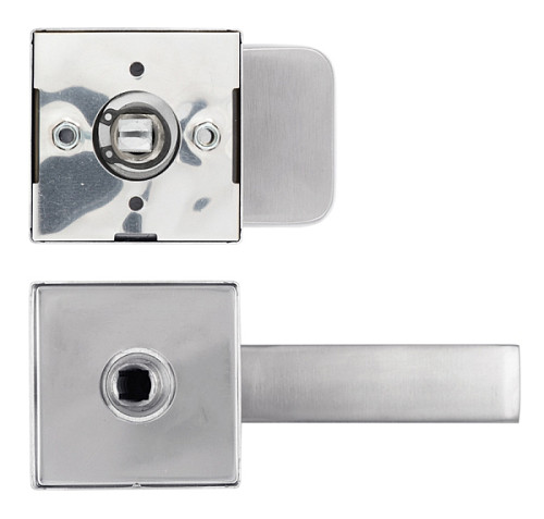 Ручки на розетте ROSTEX Quadrum H58 фиксированная-нажимная нержавеющая сталь матовая - Фото №2