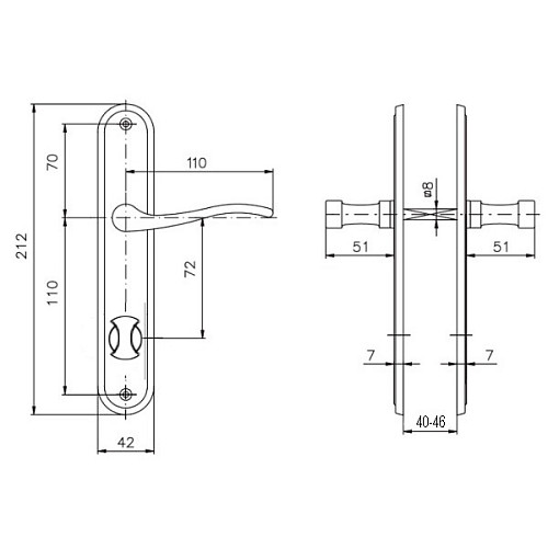 Ручки на планці з воротком ROSTEX Elegant 72 мм (40-45мм) титан PVD матовий - Фото №2