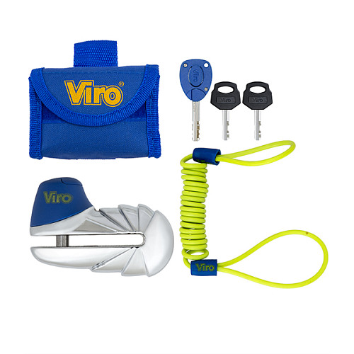 Замок для мотоцикла VIRO Moto Armadillo сірий на гальмівний диск 3 ключа - Фото №6