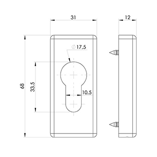 Накладки на сердцевину WALA (комплект) с надвижкой (прямоугольные) inox нержавеющая сталь - Фото №4