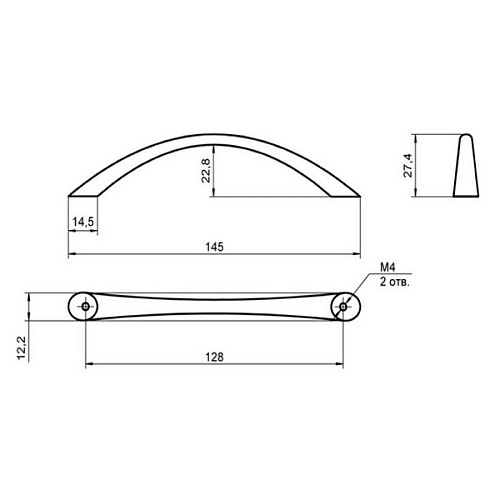 Ручка мебельная RZ 524 128 мм хром - Фото №3