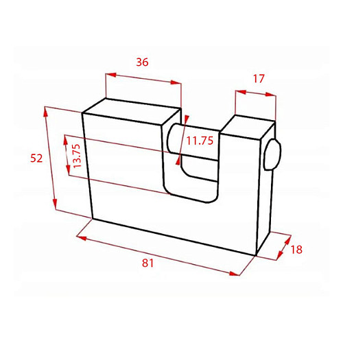 Замок навісний GERDA KZT 80 (3 ключа) - Фото №4