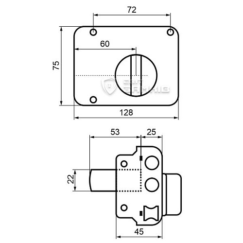 Замок накладний APECS 0096 C-S (BS60мм) 5 ключів - Фото №6