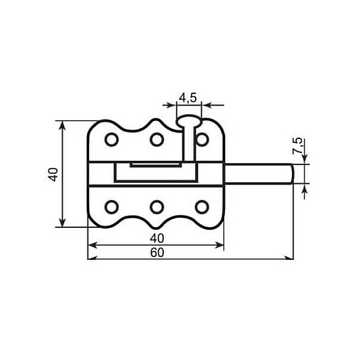 Засов для дверей BRUNO 4-40 бихромированный - Фото №2