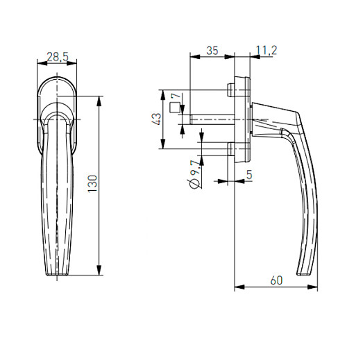 Ручка оконная MEDOS Glory 35/45 белая - Фото №2