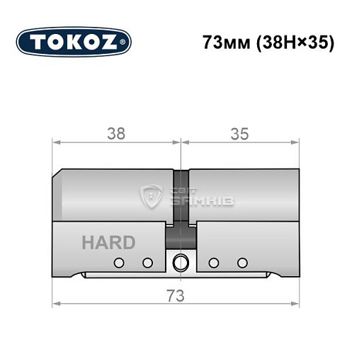 Цилиндр TOKOZ Pro400 73 (38H*35) (H - закаленная сторона) никель матовый - Фото №8
