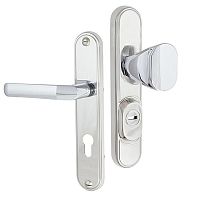 Ручки на планке с протектором ROSTEX Decor R 72мм (40-45мм) фиксированная-нажимная хром полированный