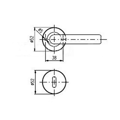 Ручки на розеті (половинка) ROSTEX Napoli ES52 нержавіюча сталь матова - Фото №5