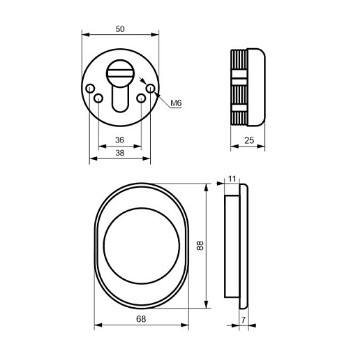 Протектор магнітний DISEC 3G2FM 25мм чорний хром - Фото №5