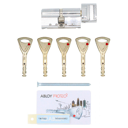 Циліндр ABLOY Protec2 83T (42H*41T) (H - гартована сторона) 5 ключів хром полірований - Фото №5