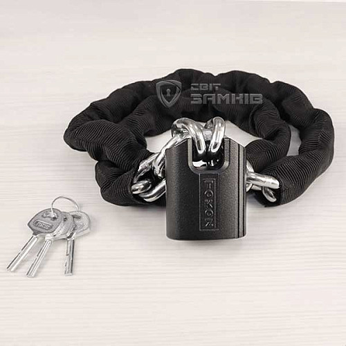 Замок для велосипеда TOKOZ Moto Pluto 50 Black з ланцюгом 100см 3 ключа - Фото №20