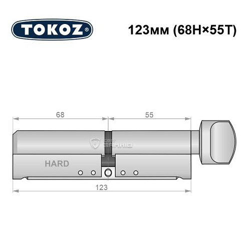 Цилиндр TOKOZ Pro400 123T (68H*55T) (H - закаленная сторона) никель матовый - Фото №8