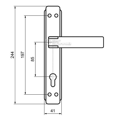Ручки на планке OZCANLAR Alaska Yale 85 никель сатин - Фото №4