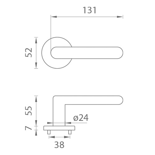 Ручки на розеті APRILE AS Alora R 7S тонка розета латунь полірована - Фото №2