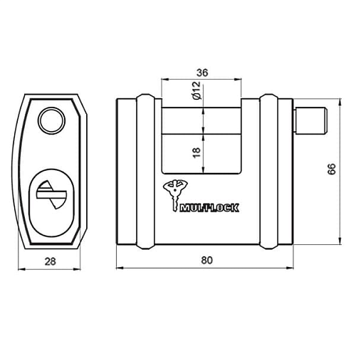 Замок навісний MUL-T-LOCK SBNE12 Interactive+ (3 ключа) - Фото №7