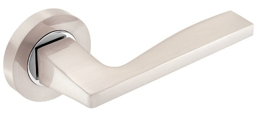 Ручки на розеті MVM/Linde A-1220 (T2-E3) SN/CP матовий нікель/полірований хром - Фото №3