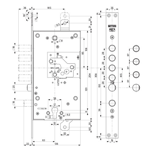 Механізм замка MOTTURA 54.J797BSRN5DC4C (BS66*85мм) L лівий - Фото №11