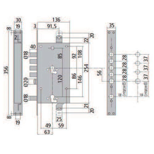 Механизм замка ISEO 678GP двухсистемный (BS66*85мм) - Фото №2