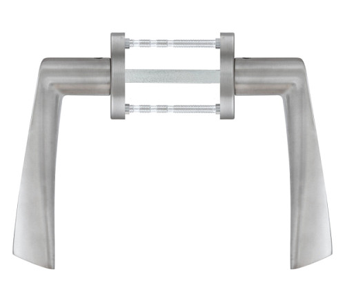 Ручки на розетте ROSTEX Milano ES52 нержавеющая сталь матовая - Фото №3