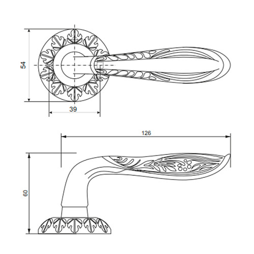 Ручки на розеті APECS Rene H-2415-Z AN античний - Фото №2
