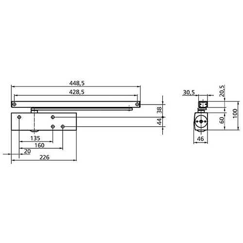 Дотягувач GEZE TS 3000 VBC SLD HO з фіксацією до 80кг Білий - Фото №3