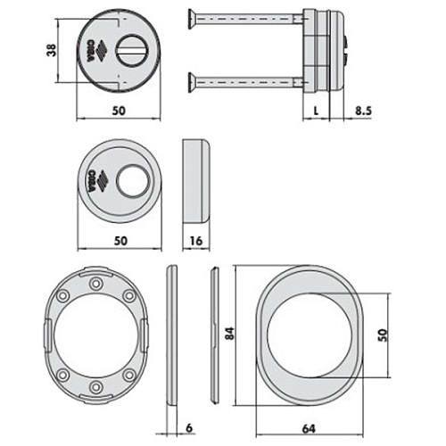 Протектор врізний CISA 06490.00.0.18 хром полірований - Фото №5
